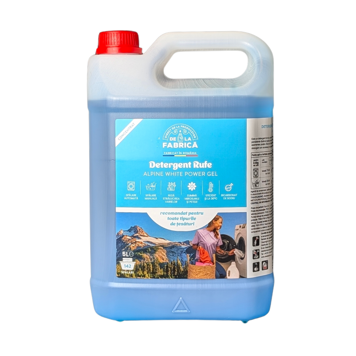 Detergent rufe concentrat Alpine white power cu bicarbonat - DeLaFabrica 5L
