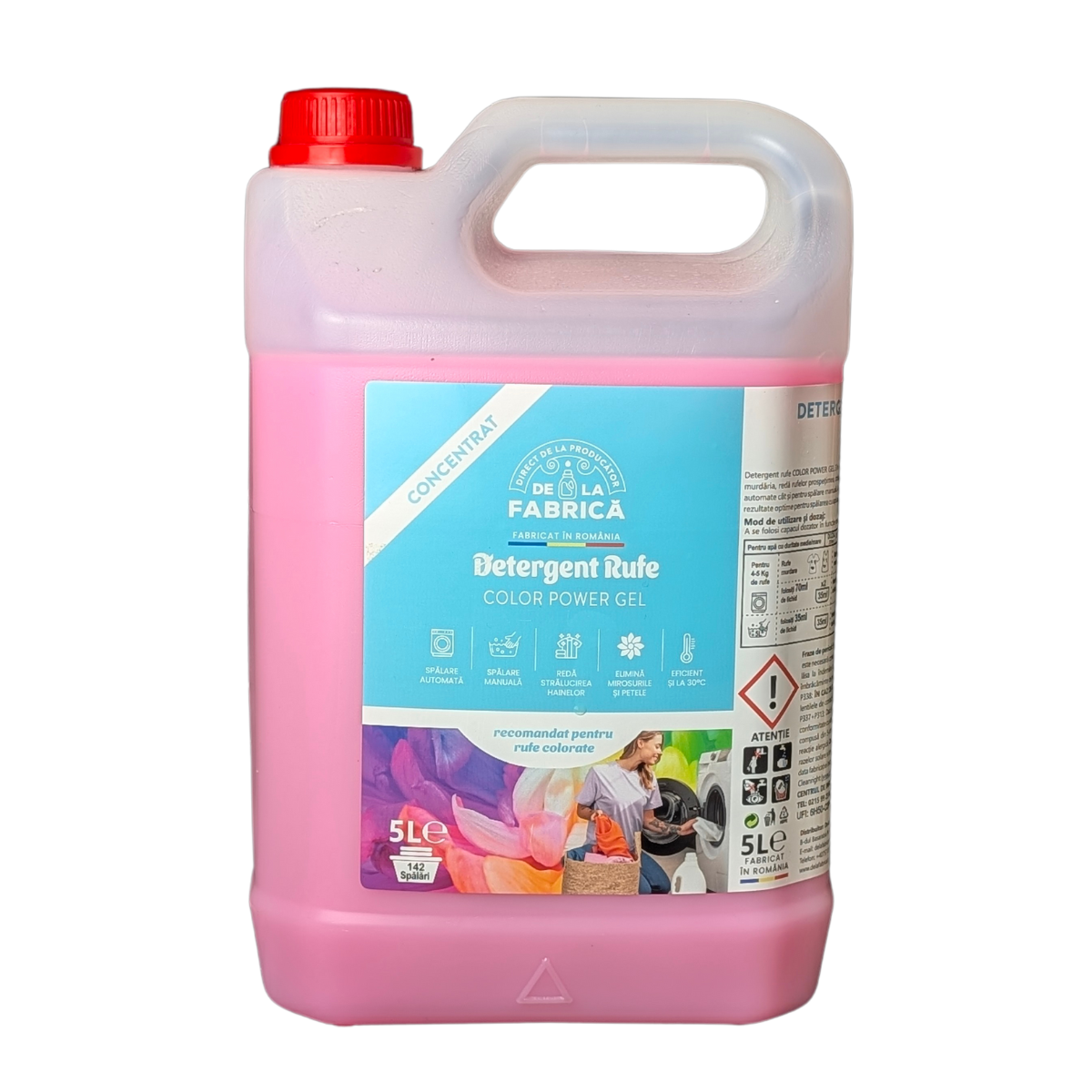 Detergent rufe concentrat Color power gel - DeLaFabrica 5L