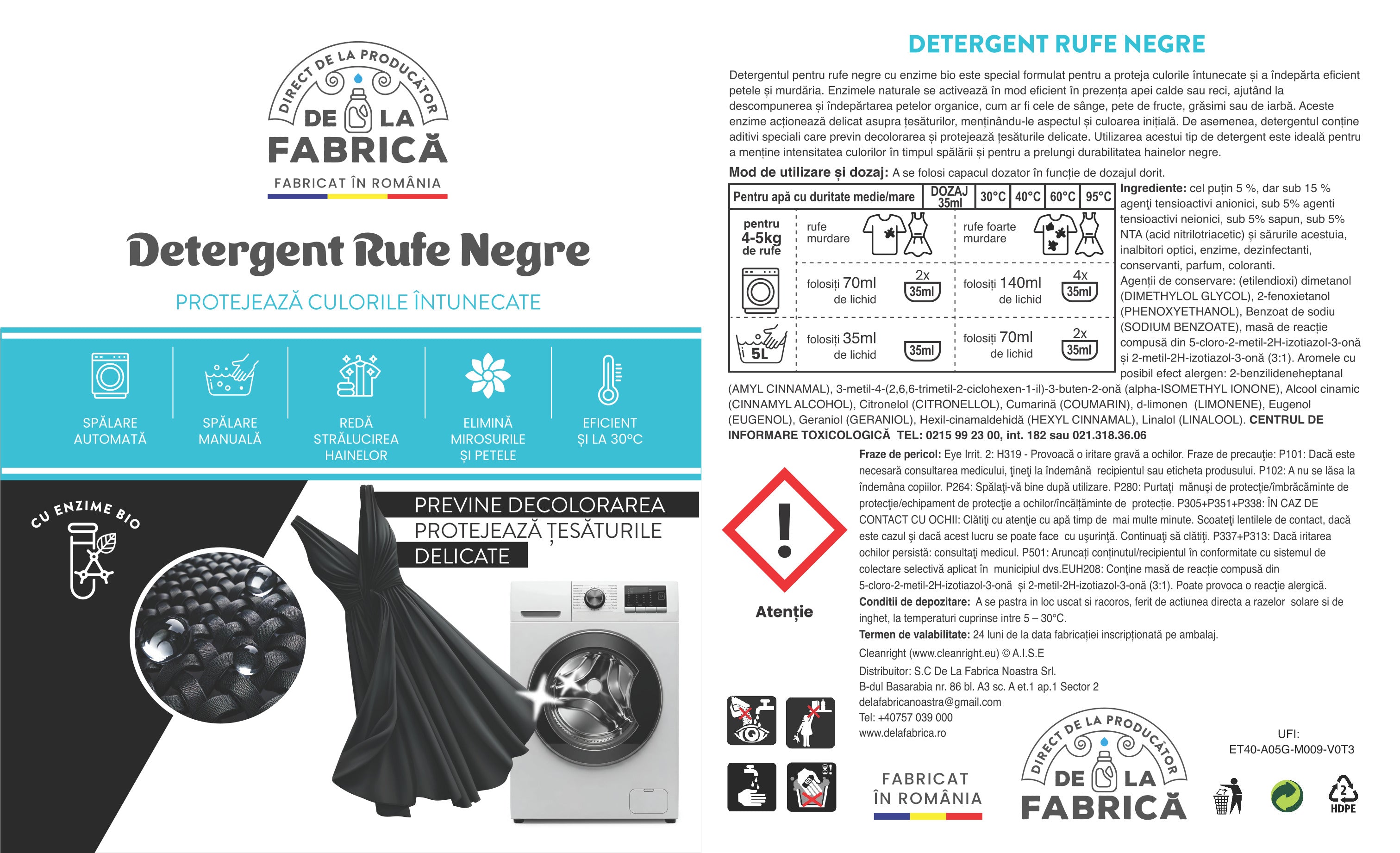 Detergent rufe Negre concentrat - DeLaFabrica