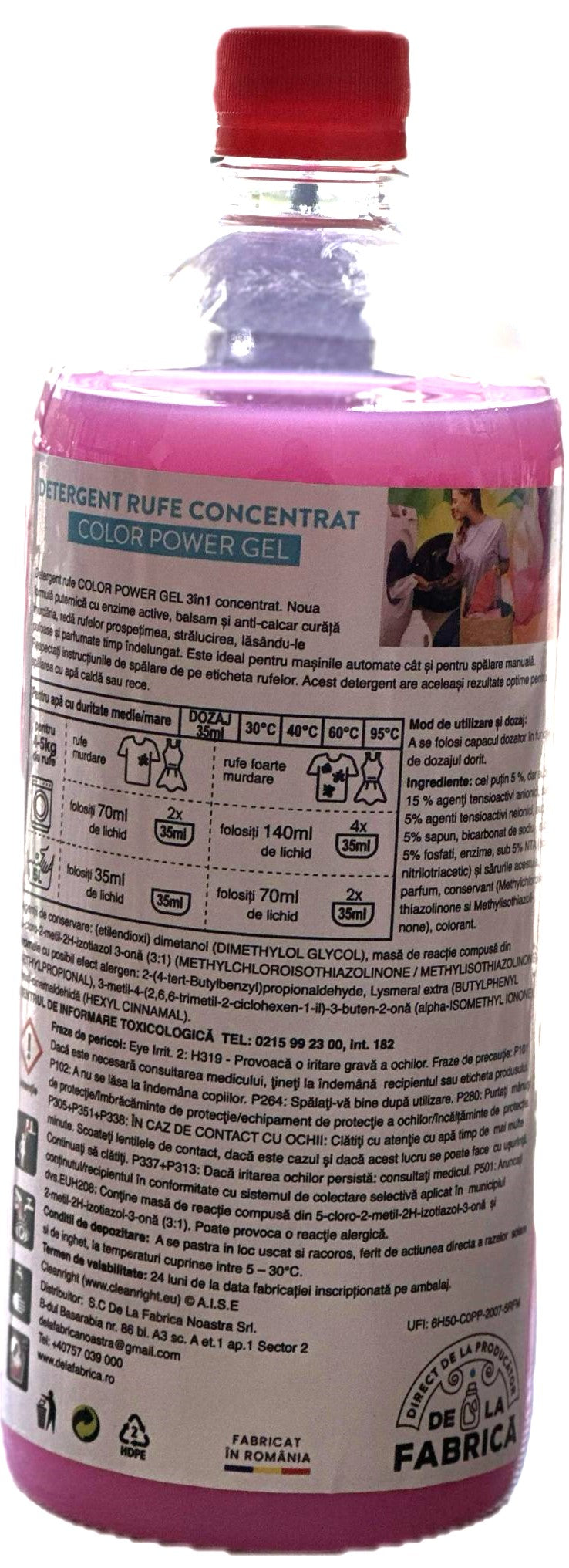 Detergent rufe concentrat Color power gel - DeLaFabrica